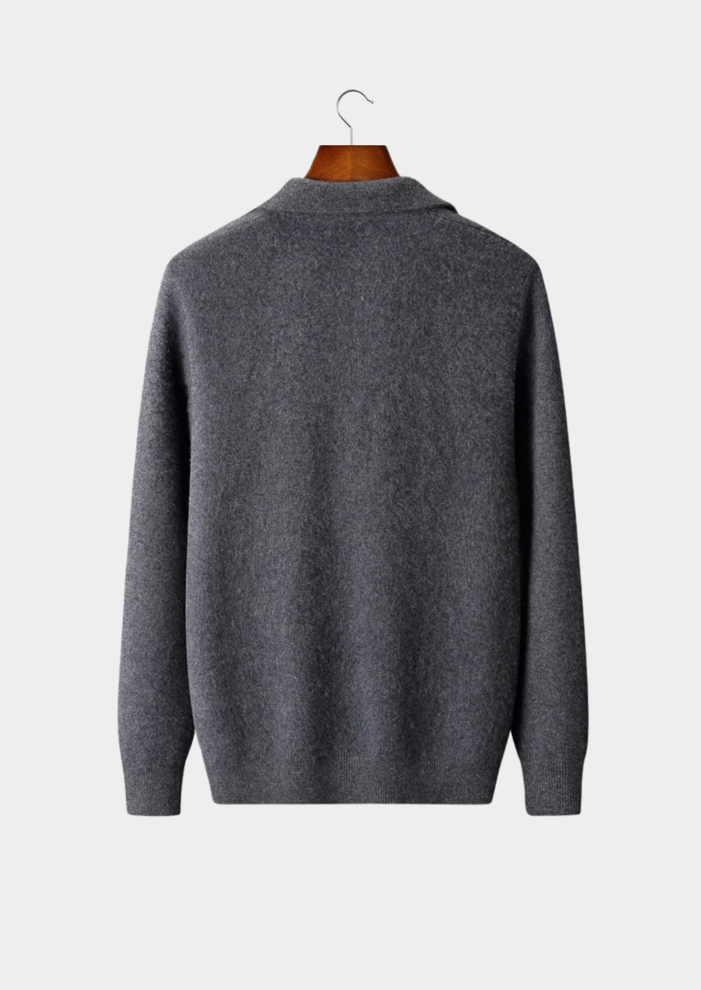 Premium Cashmere Zip Polo Cardigan | Vallentty