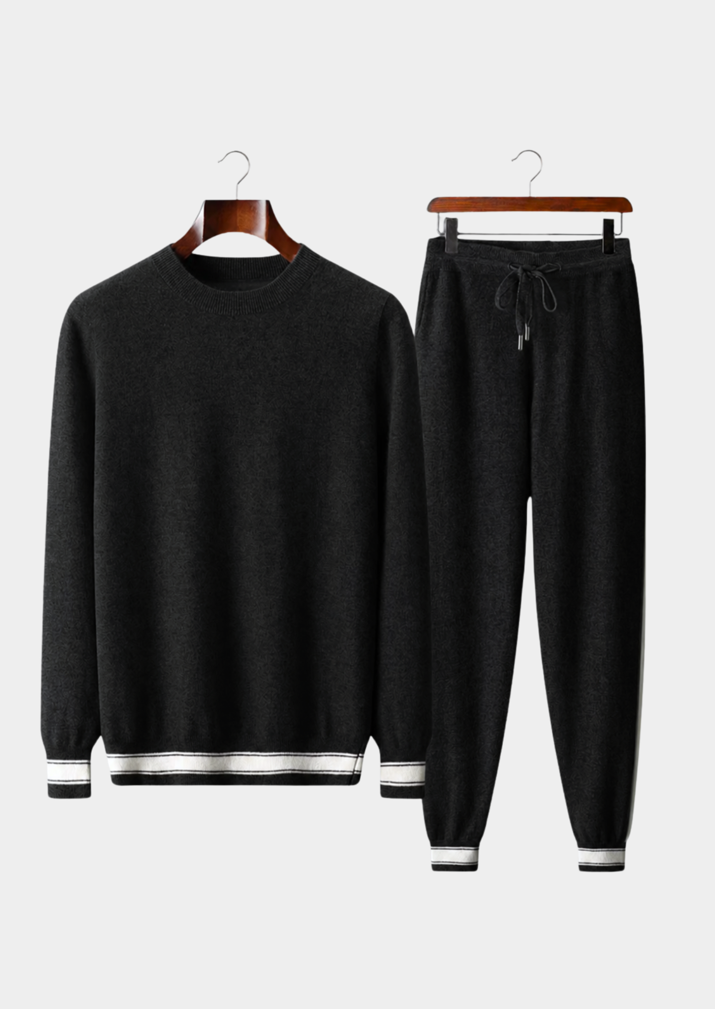 Premium Cashmere Black Vienna Leisure Set | Vallentty