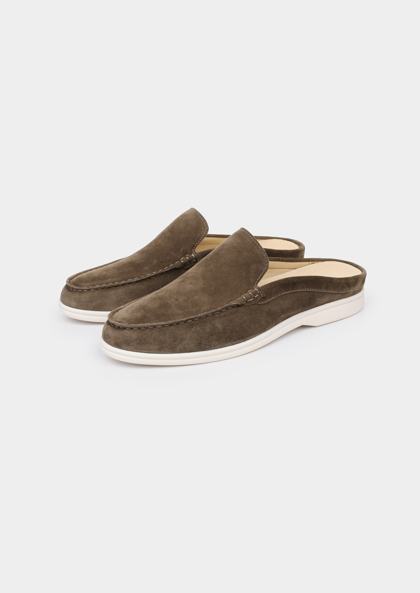 Olive Marina Suede Slipper | Vallentty