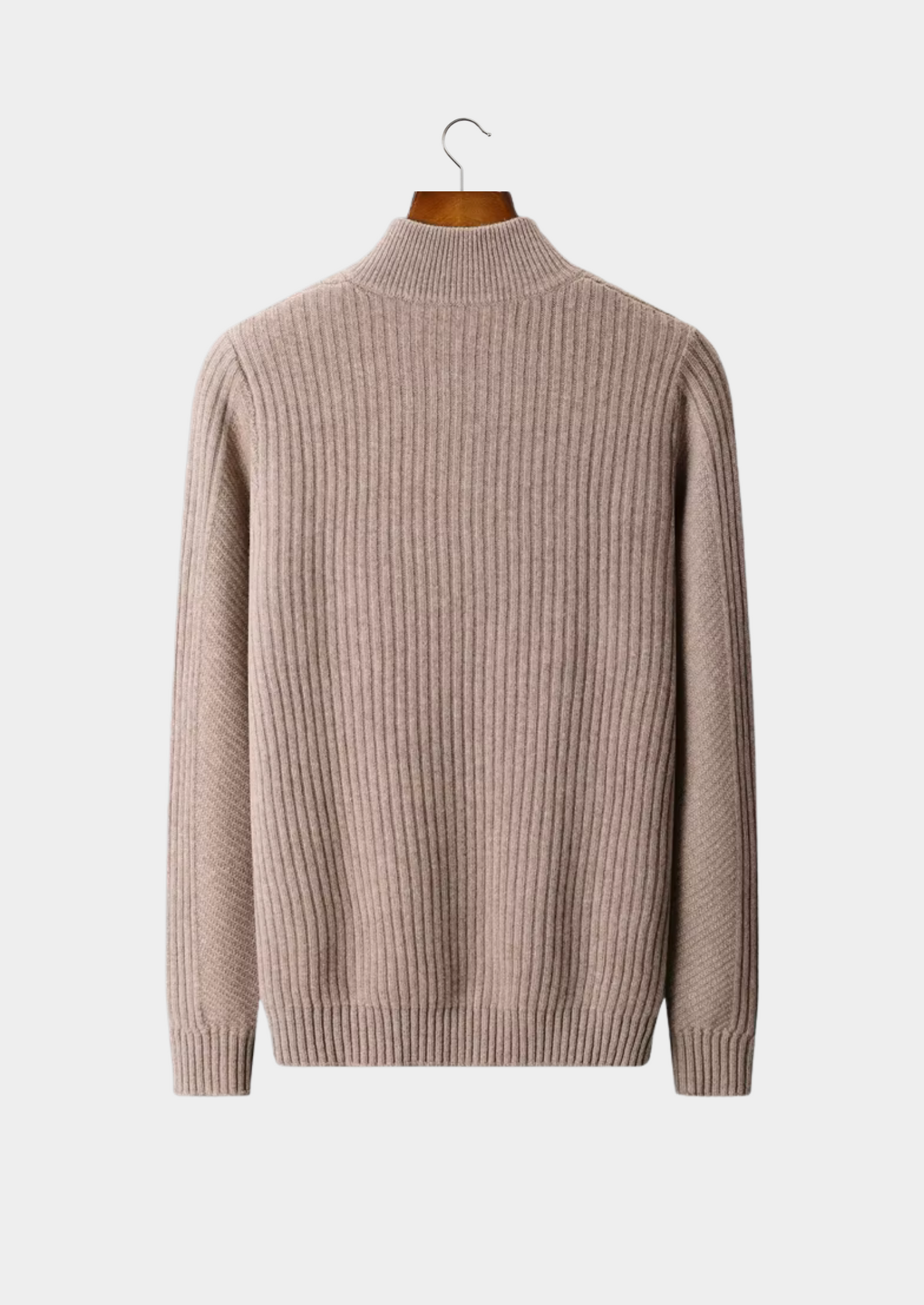 Pure Extra-Fine Merino Wool Ribbed Henley Sweater | Vallentty