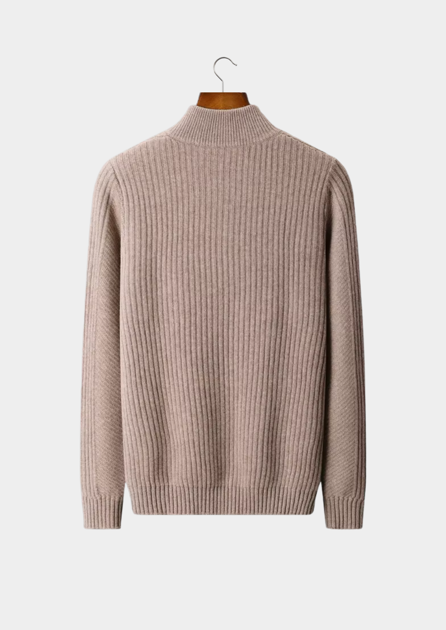 Pure Extra-Fine Merino Wool Ribbed Henley Sweater | Vallentty