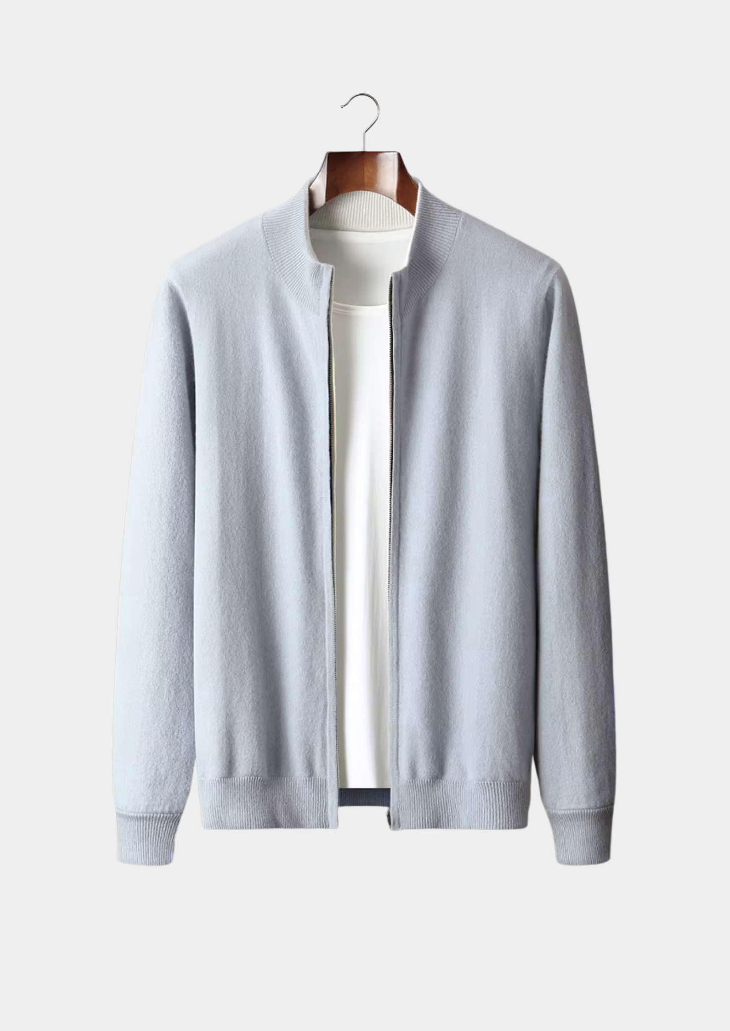 Pure Extra-Fine Merino Wool Zip Cardigan | Vallentty