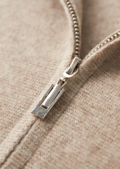 Premium Cashmere Zipper Cardigan | Vallentty