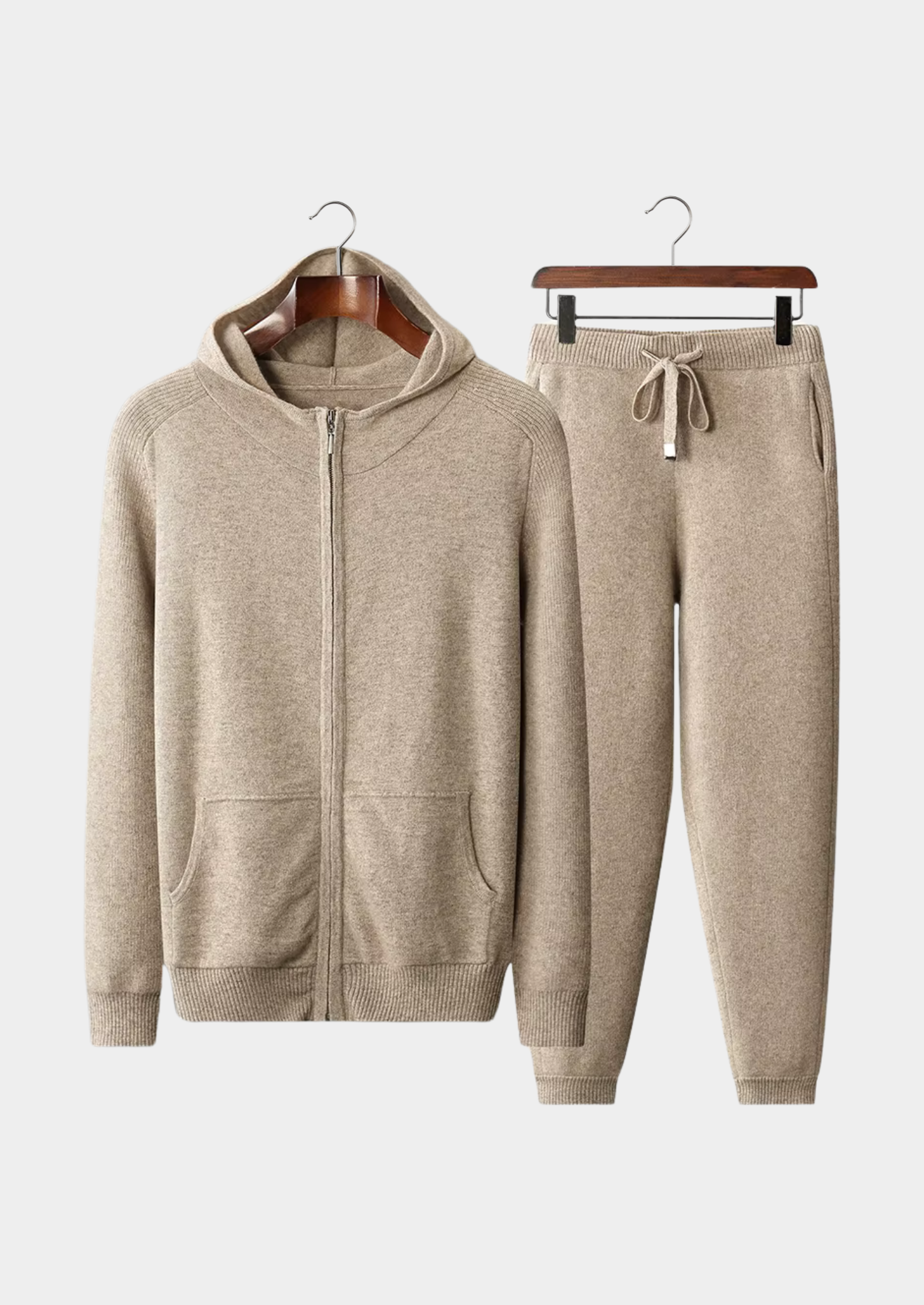 Premium Cashmere Sand Kilian Leisure Set | Vallentty