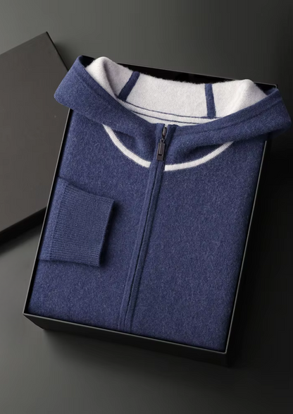 Premium Cashmere Navy Blue Milano Leisure Set | Vallentty