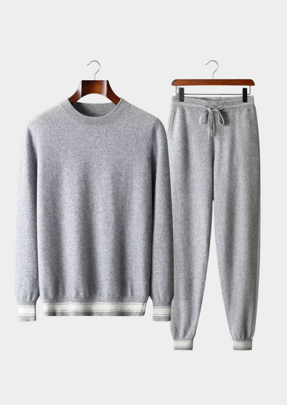 Premium Cashmere Light Gray Vienna Leisure Set | Vallentty