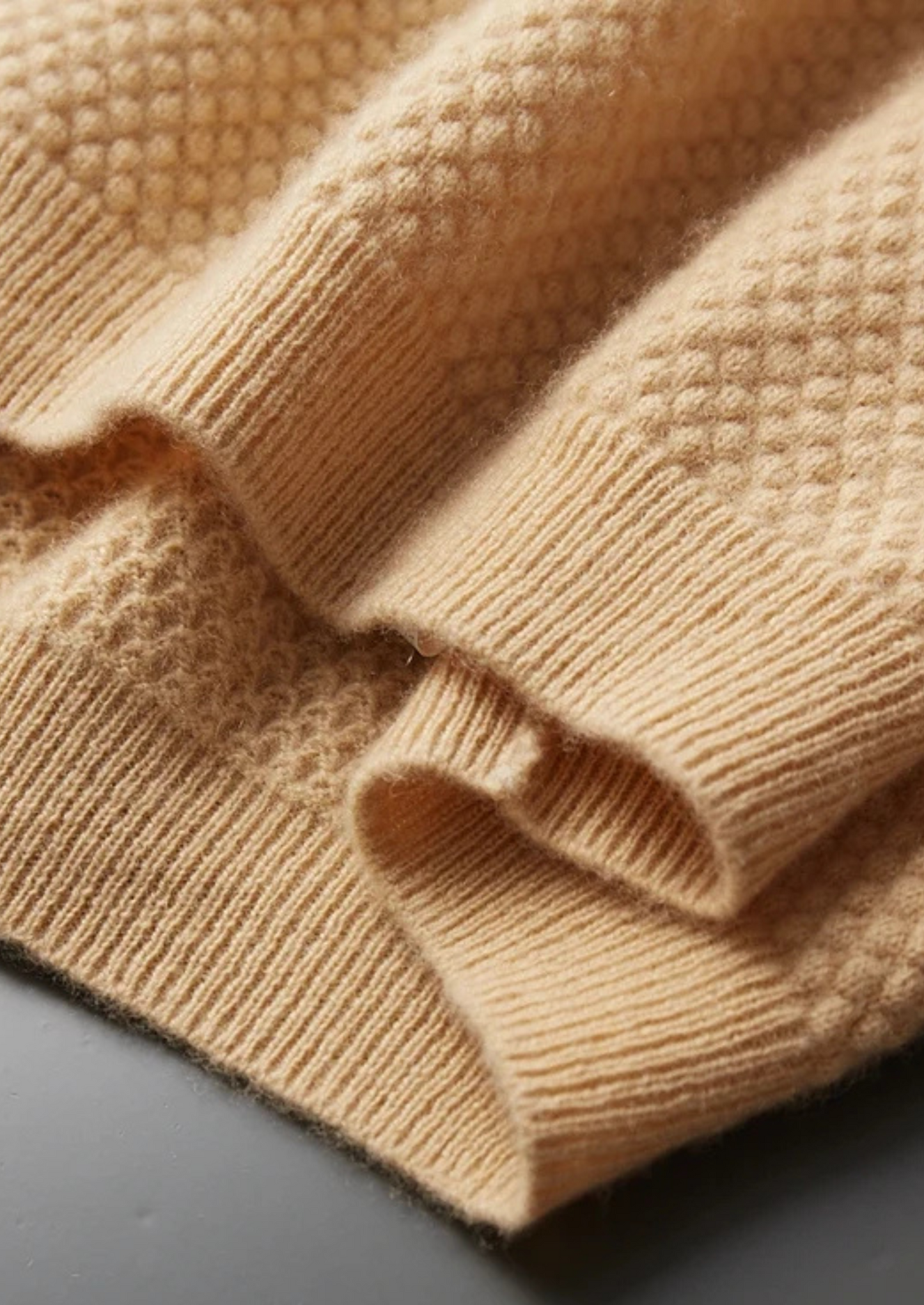Premium Cashmere Mustard Two-Tone Polo | Vallentty