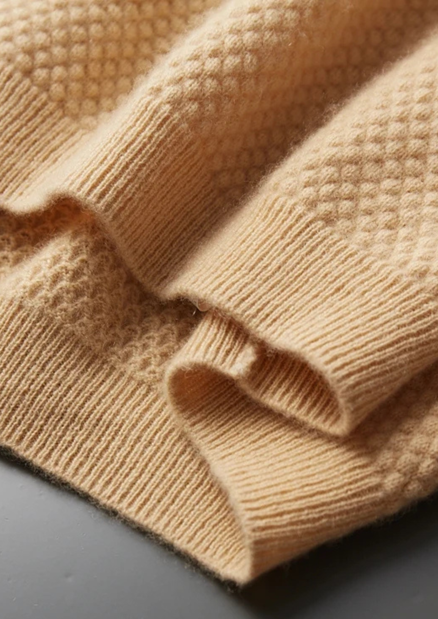 Premium Cashmere Mustard Two-Tone Polo | Vallentty