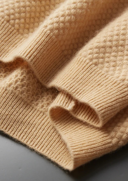 Premium Cashmere Mustard Two-Tone Polo | Vallentty