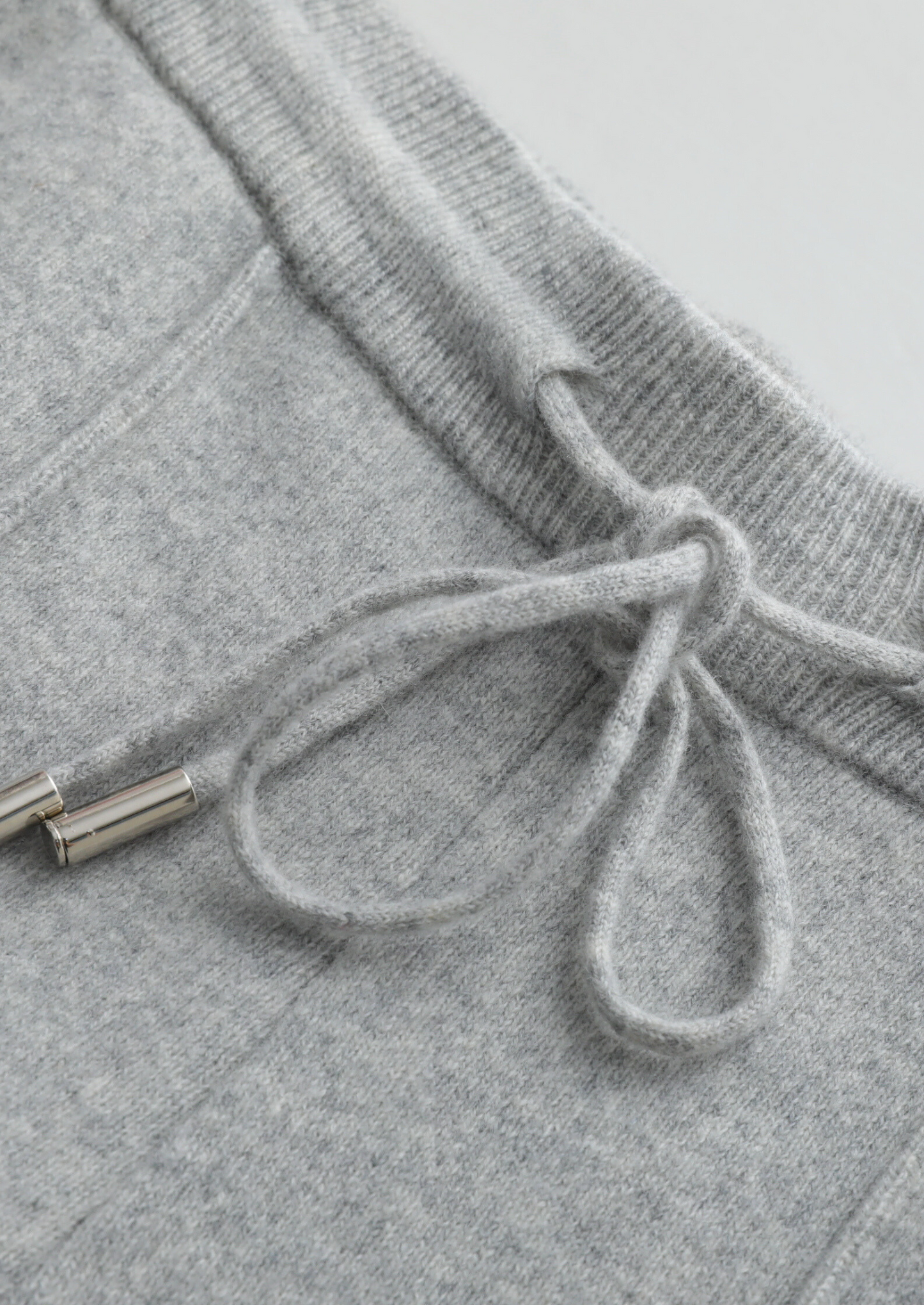 Pure Extra-Fine Merino Wool Light Gray Luzzo Set | Vallentty