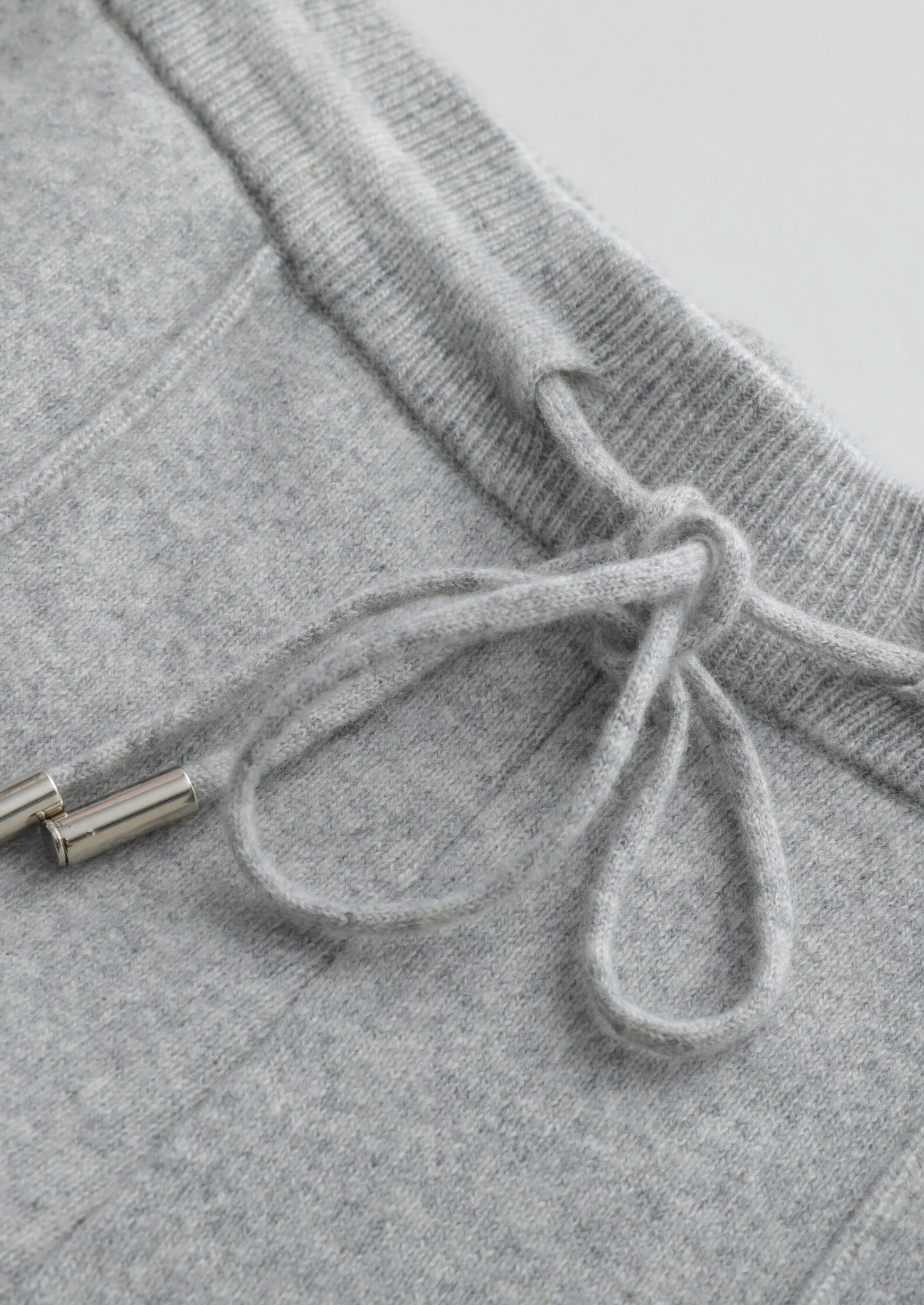 Pure Extra-Fine Merino Wool Light Gray Luzzo Set | Vallentty