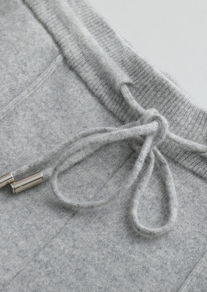 Pure Extra-Fine Merino Wool Light Gray Luzzo Set | Vallentty