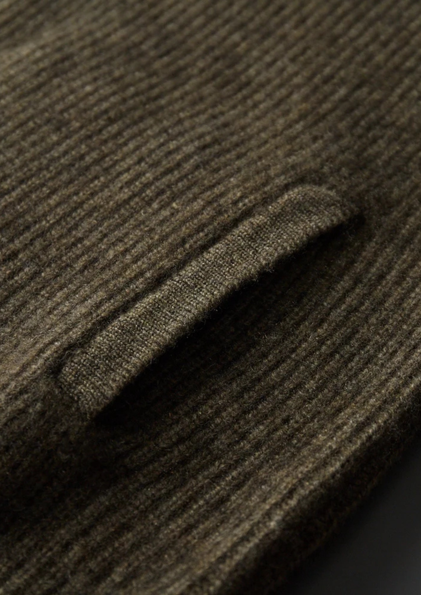 Premium Cashmere Ribbed High Collar Cardigan | Vallentty