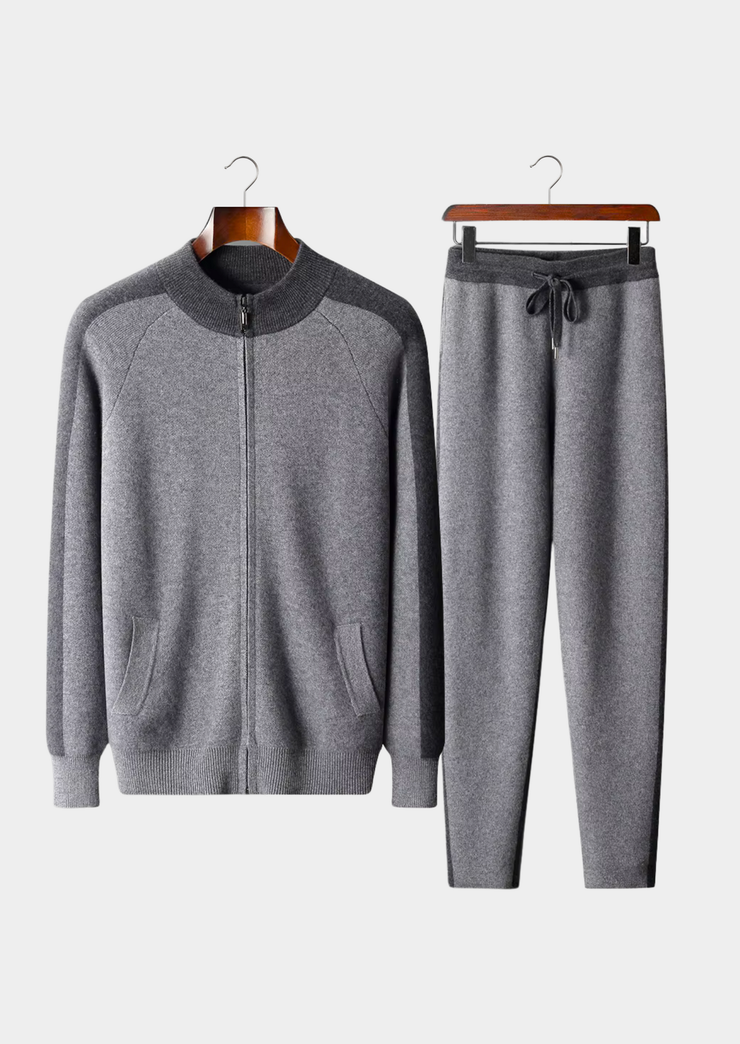 Premium Cashmere Dark Gray Torino Leisure Set | Vallentty