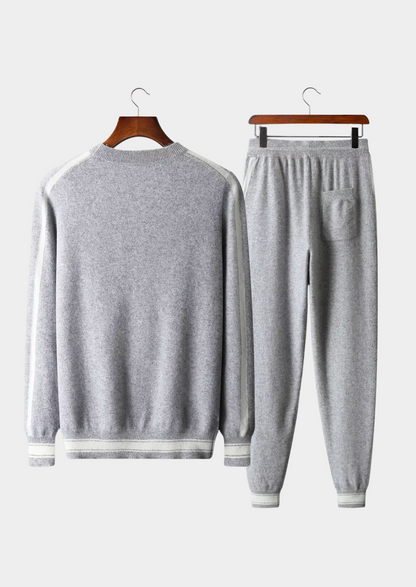 Premium Cashmere Light Gray Vienna Leisure Set | Vallentty