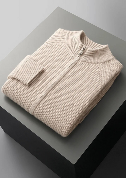 Premium Cashmere Ribbed Cardigan | Vallentty
