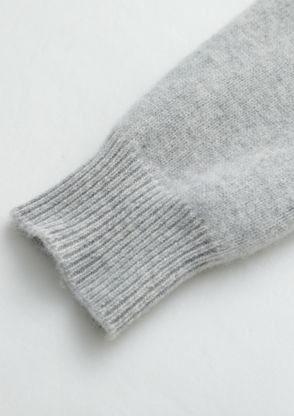 Pure Extra-Fine Merino Wool Light Gray Luzzo Set | Vallentty