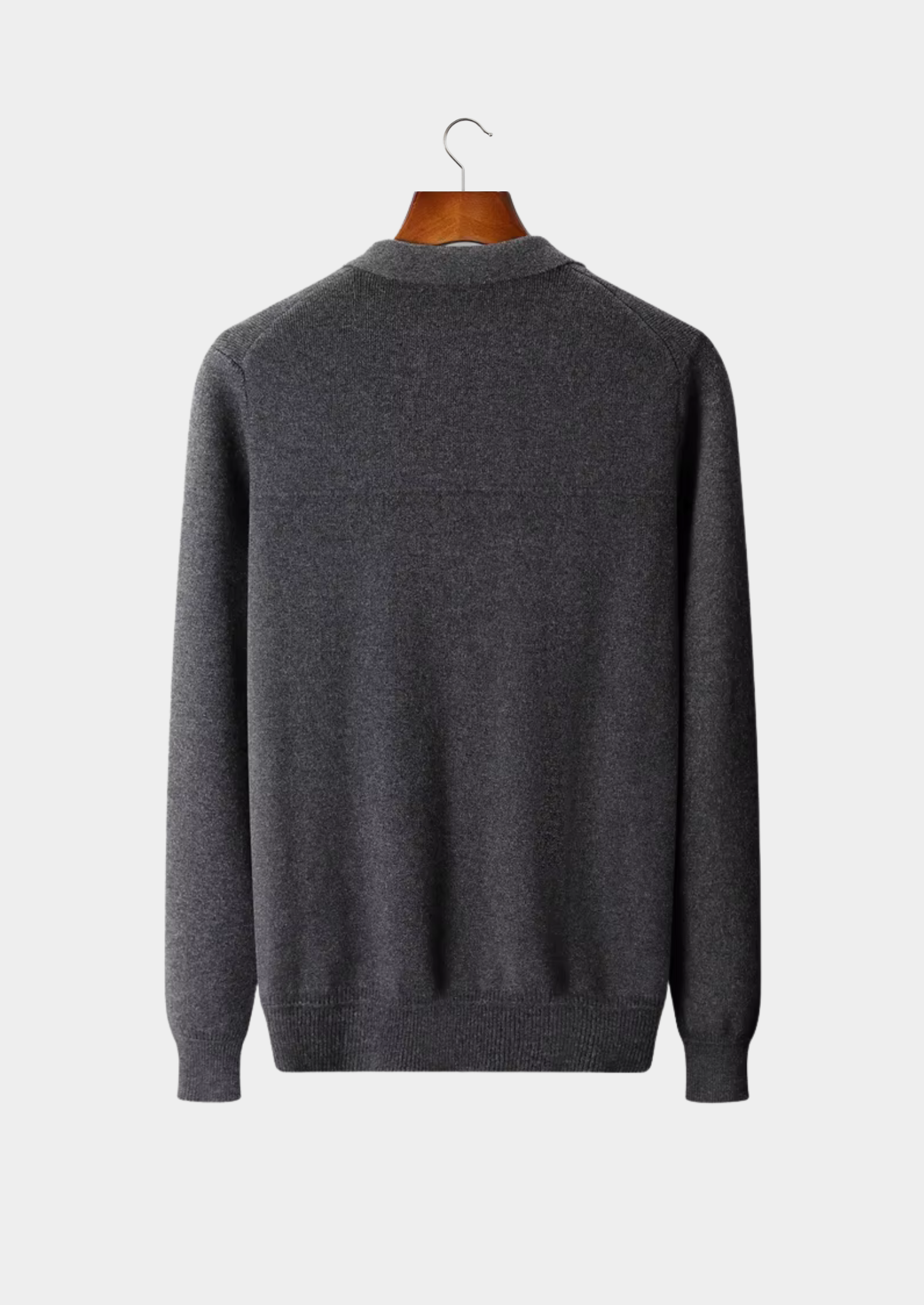 Pure Extra-Fine Merino Wool Ribbed Polo Cardigan | Vallentty