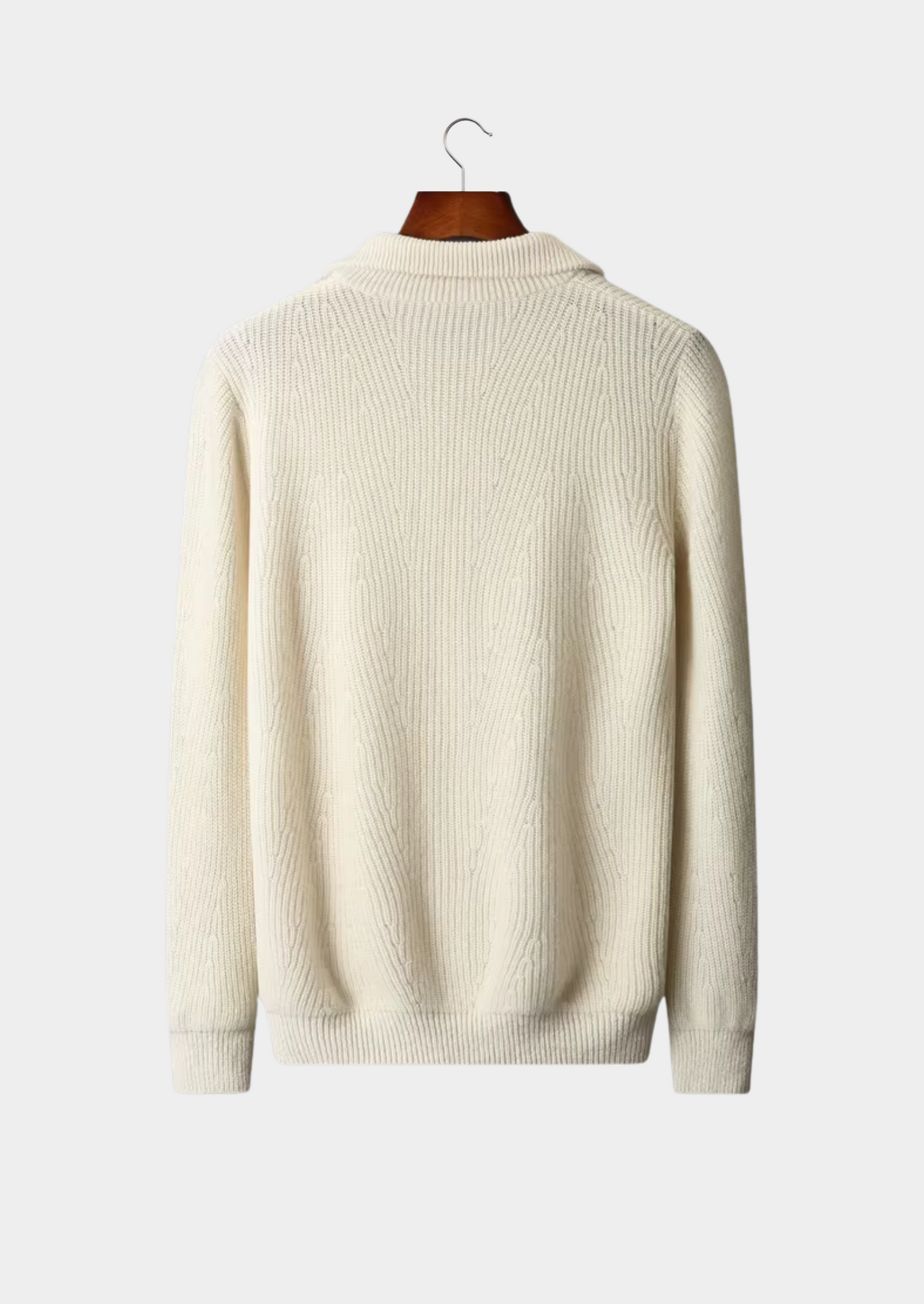 Pure Extra-Fine Merino Wool Ribbed Half-Zip | Vallentty