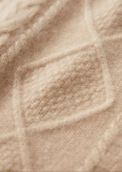 Pure Extra-Fine Merino Wool Jacquard Mockneck | Vallentty