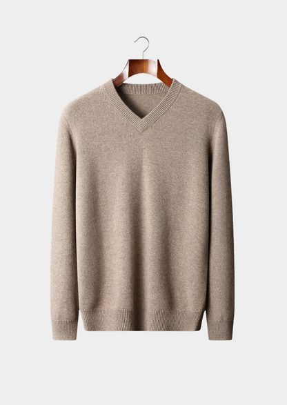 Pure Cashmere Essential V-Neck Sweater | Vallentty