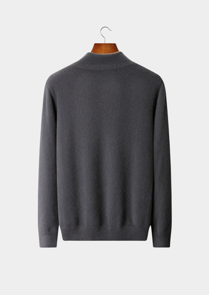 Pure Cashmere Dark Gray Dual Zip Cardigan | Vallentty
