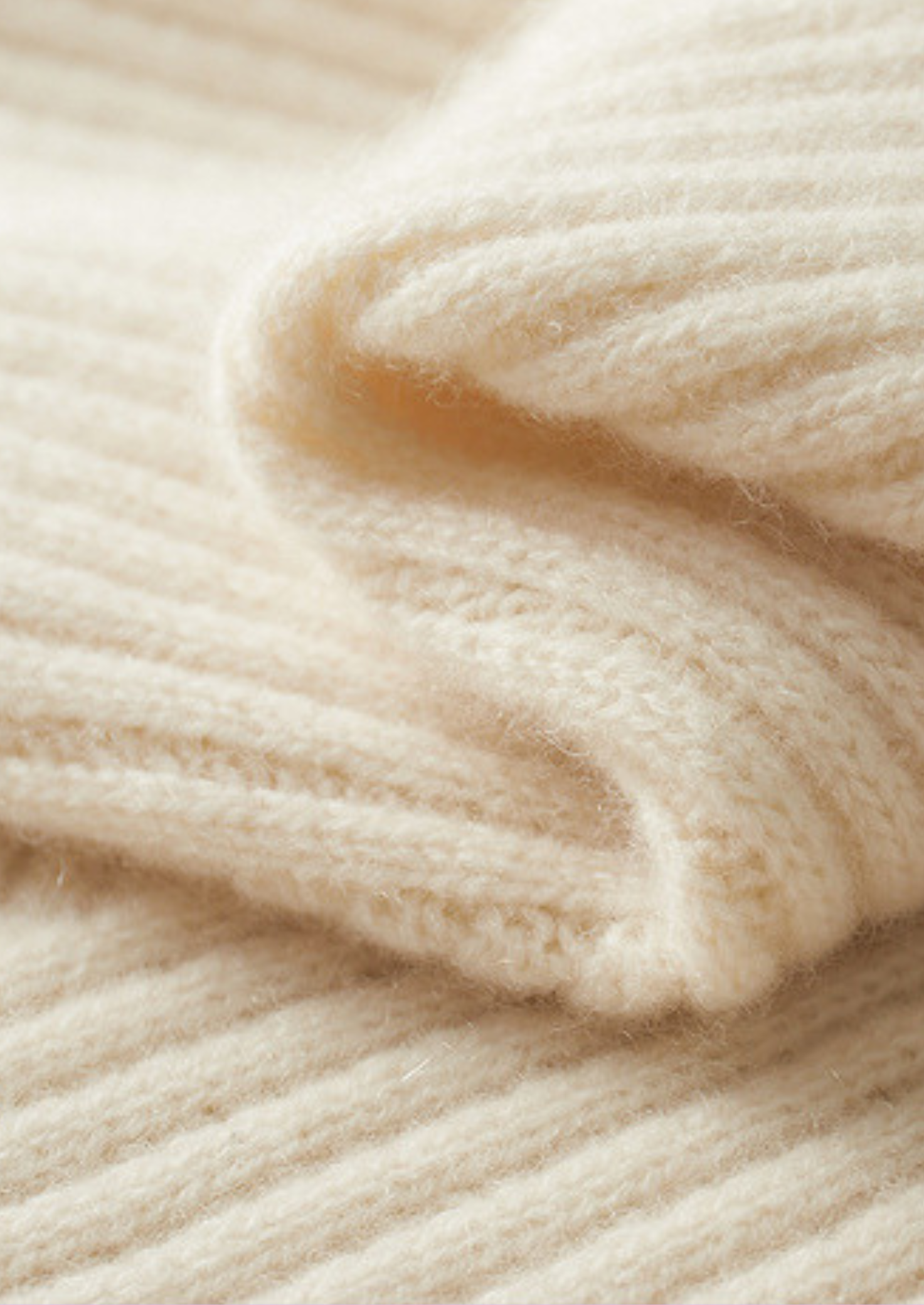 Pure Cashmere Ivory Patterned Mockneck | Vallentty