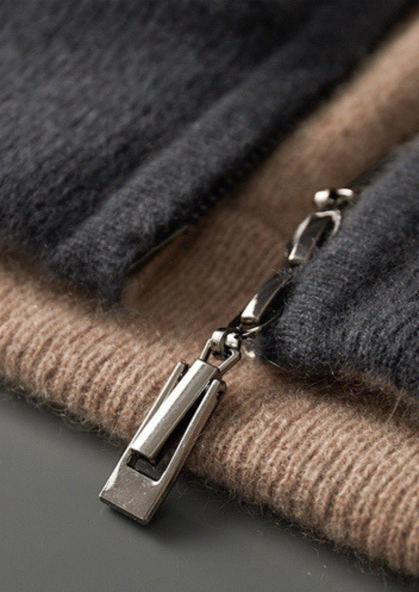 Pure Cashmere Dark Gray Dual Zip Cardigan | Vallentty