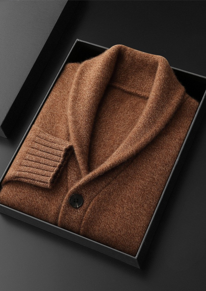 Pure Cashmere Shawl Collar Cardigan | Vallentty