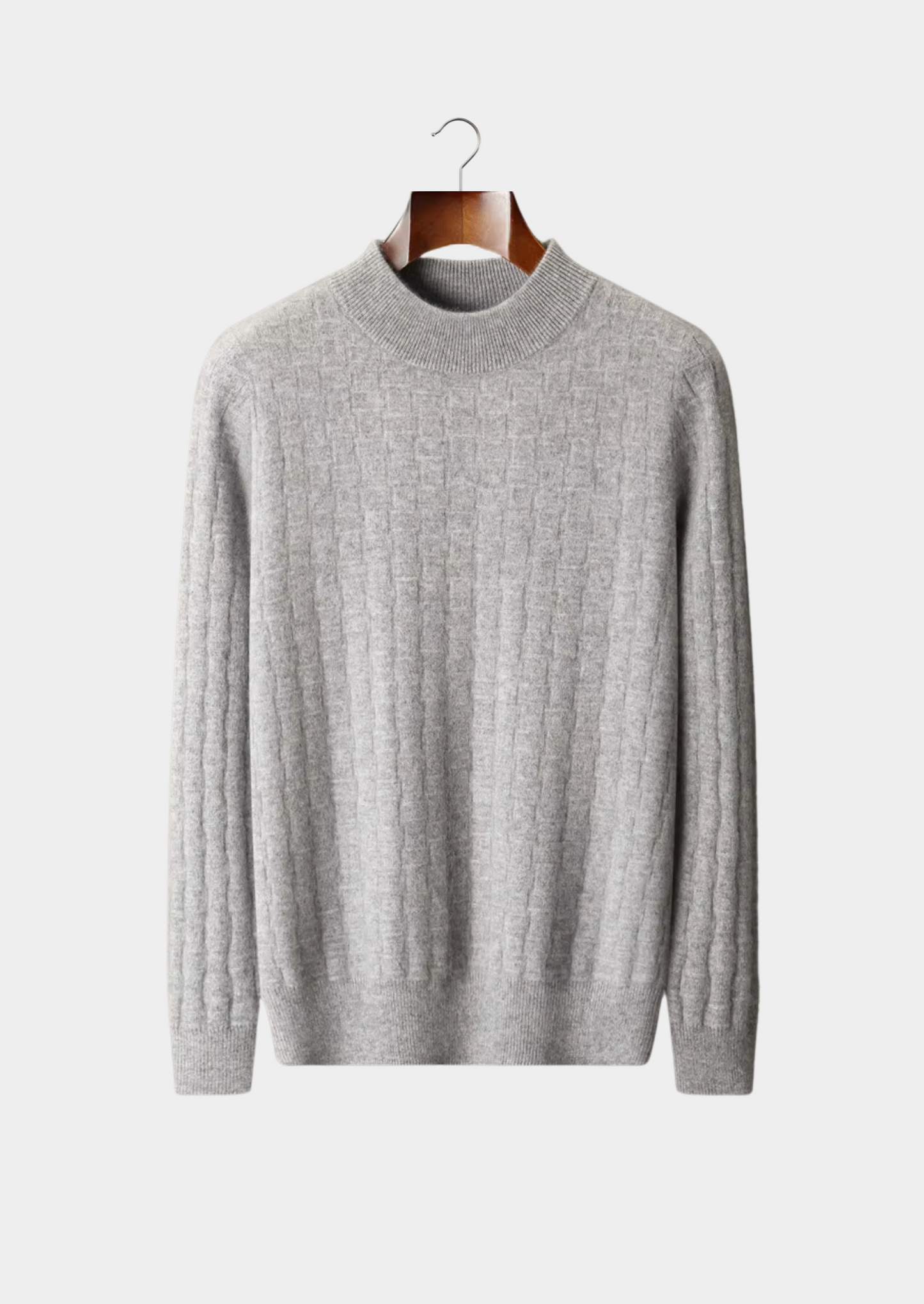 Pure Extra-Fine Merino Wool Textured Mockneck | Vallentty