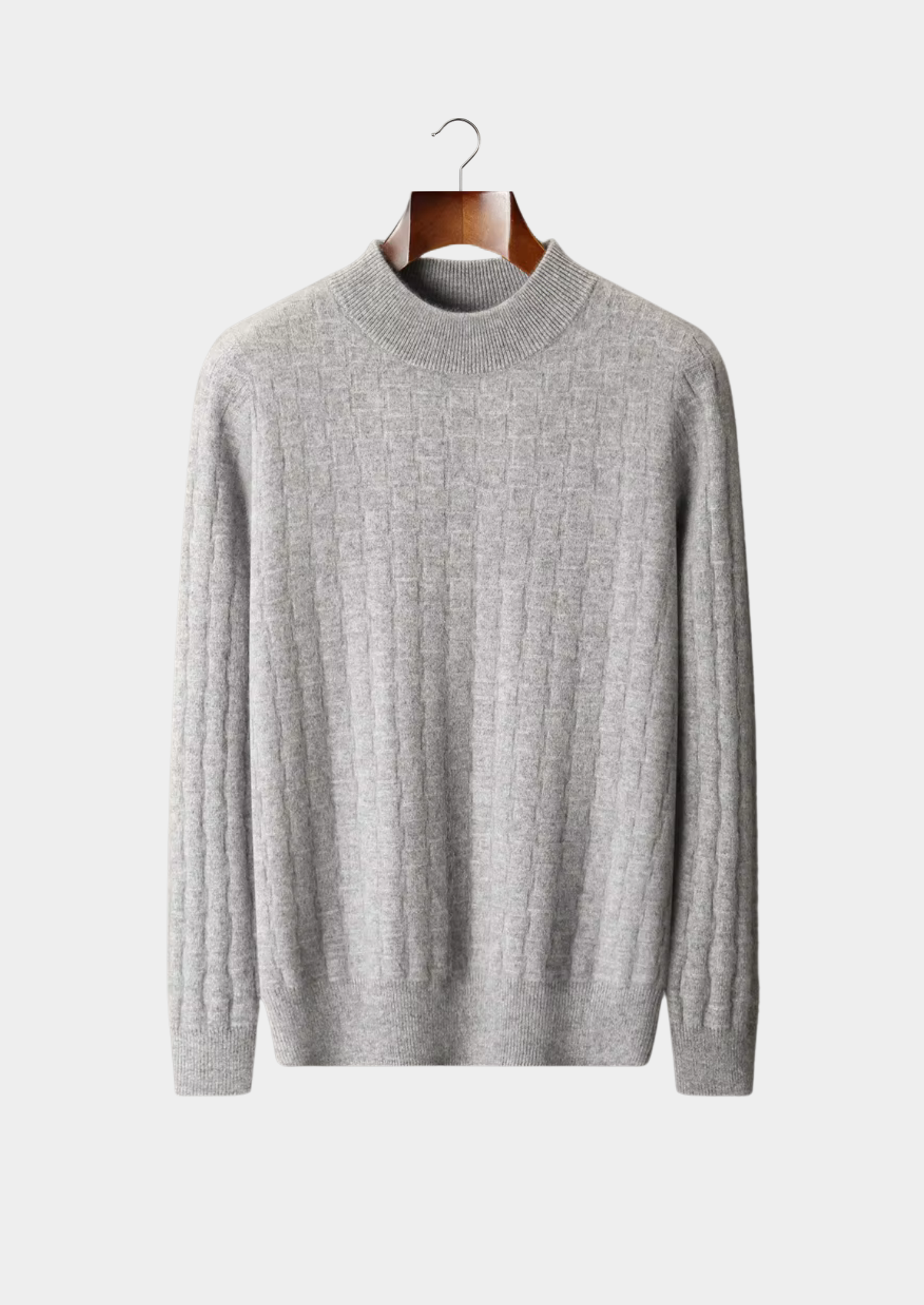 Pure Extra-Fine Merino Wool Textured Mockneck | Vallentty