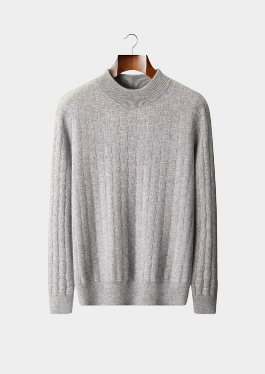 Pure Extra-Fine Merino Wool Textured Mockneck | Vallentty