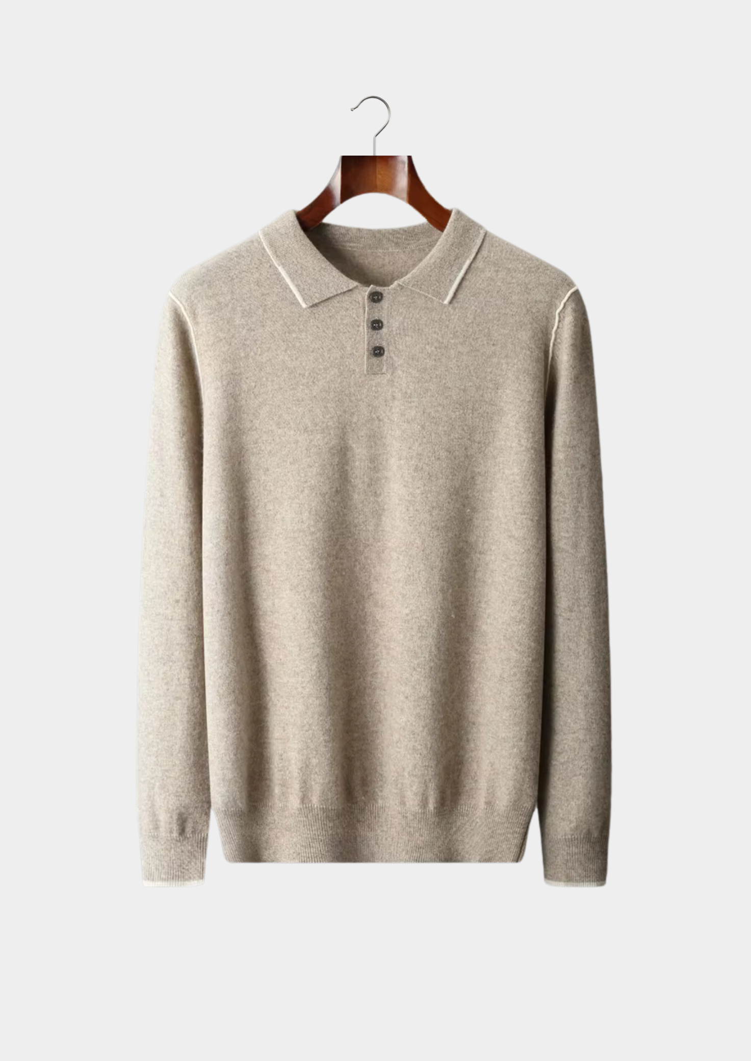 Premium Cashmere Two Tone Button Polo | Vallentty