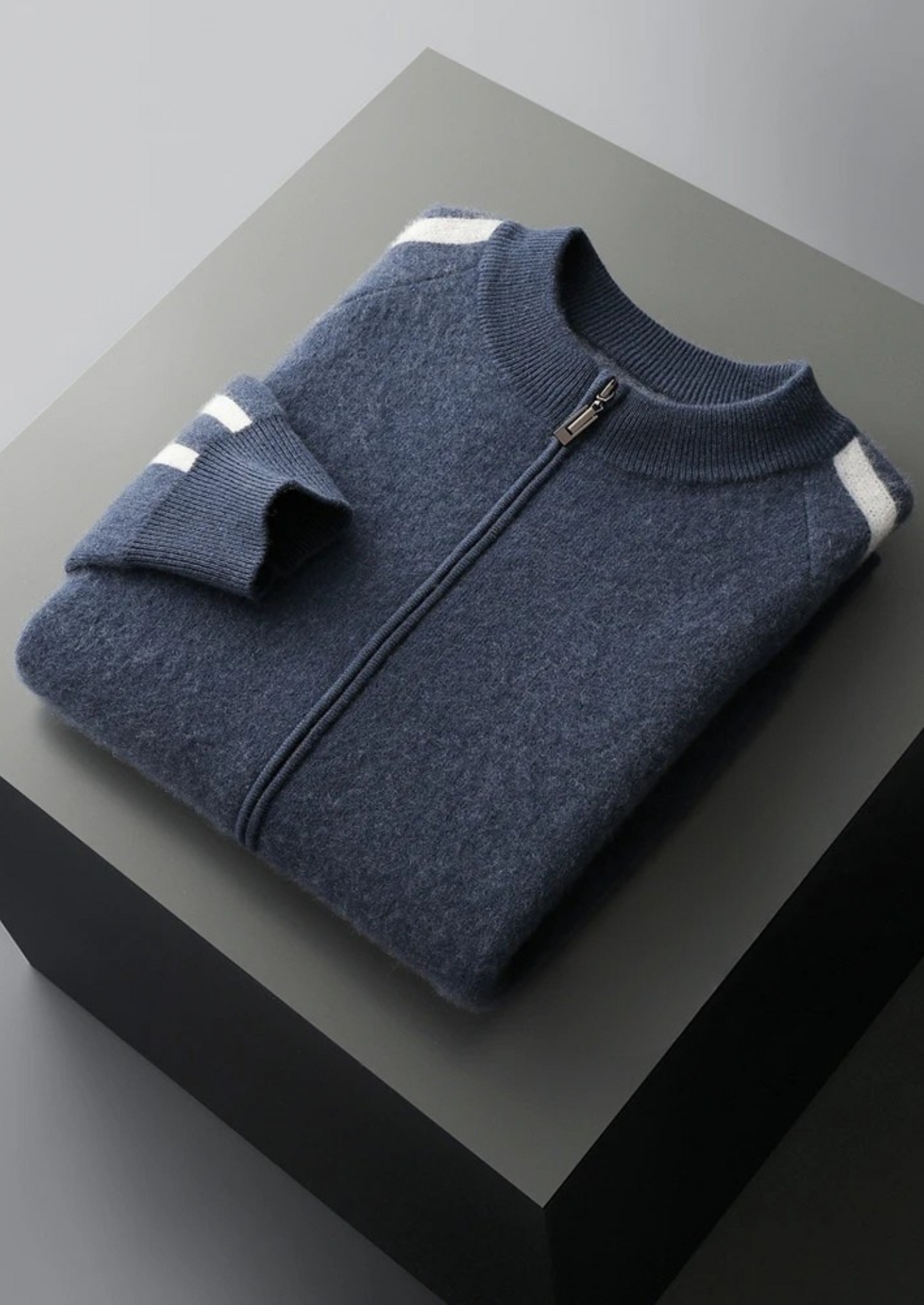 Pure Extra-Fine Merino Wool Striped Cardigan | Vallentty