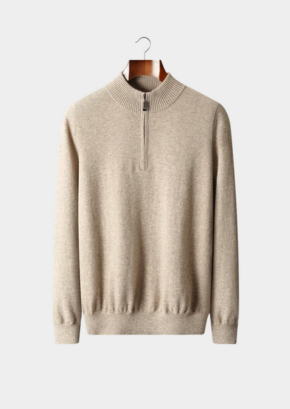 Pure Extra-Fine Merino Wool Half Zip Sweater | Vallentty