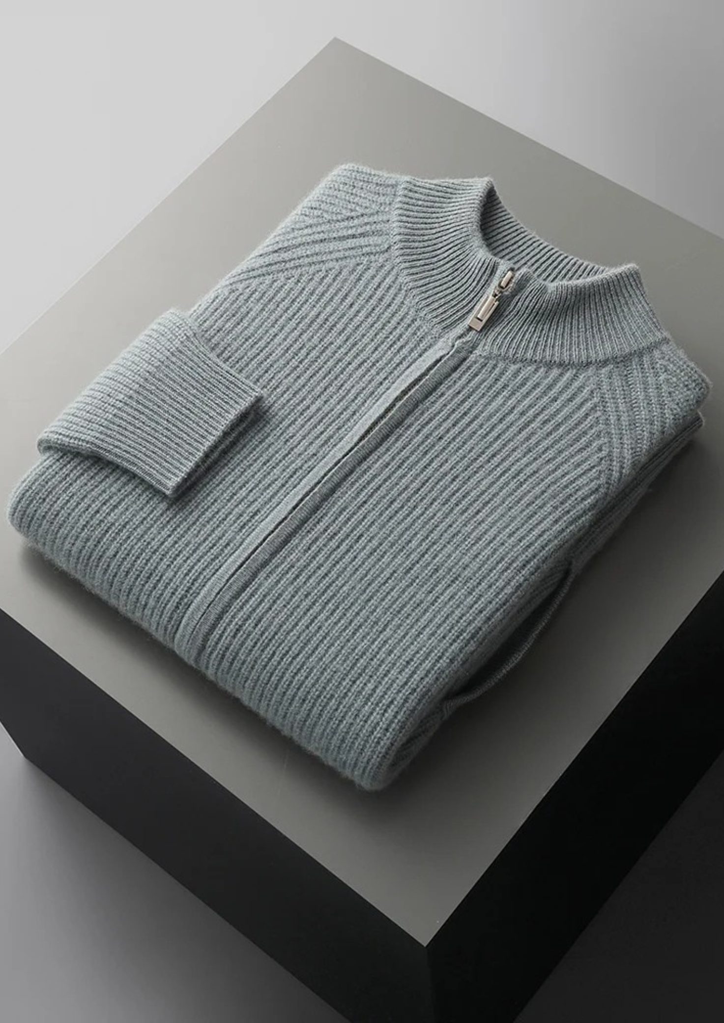 Premium Cashmere Ribbed Cardigan | Vallentty