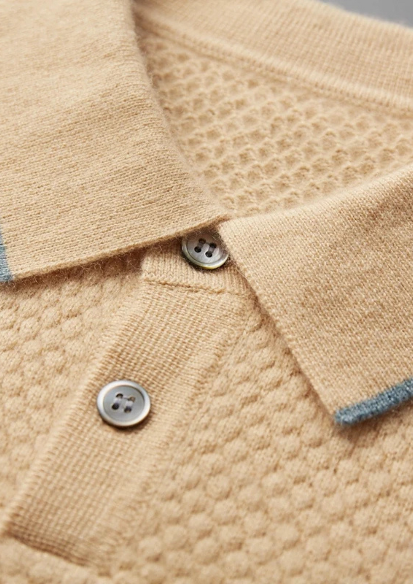 Premium Cashmere Mustard Two-Tone Polo | Vallentty