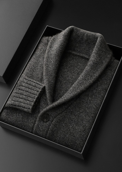 Pure Cashmere Shawl Collar Cardigan | Vallentty