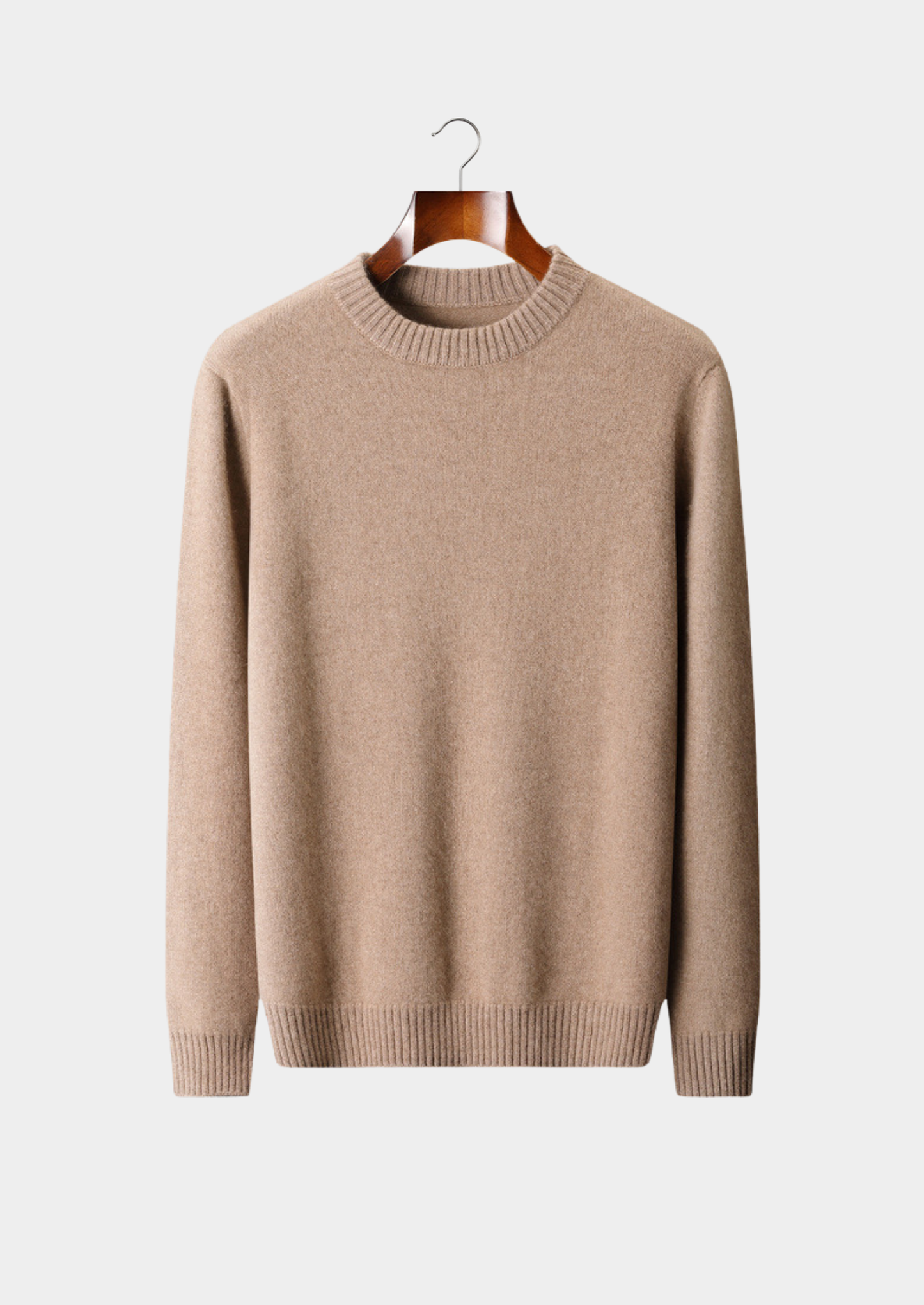 Pure Cashmere Beige Essential Crewneck | Vallentty