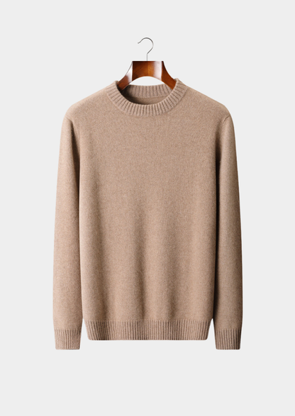 Pure Cashmere Beige Essential Crewneck | Vallentty
