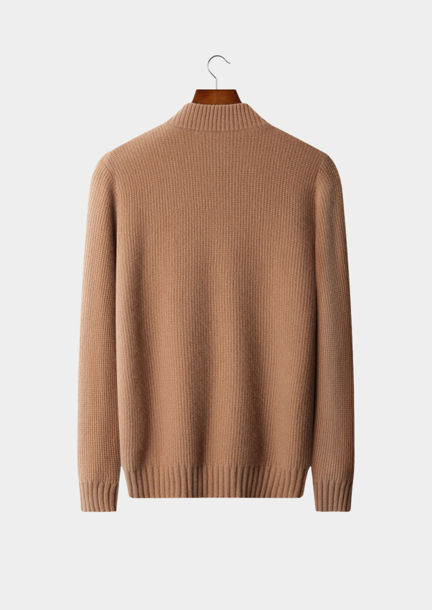 Pure Cashmere Mustard Ribbed Zip Cardigan | Vallentty