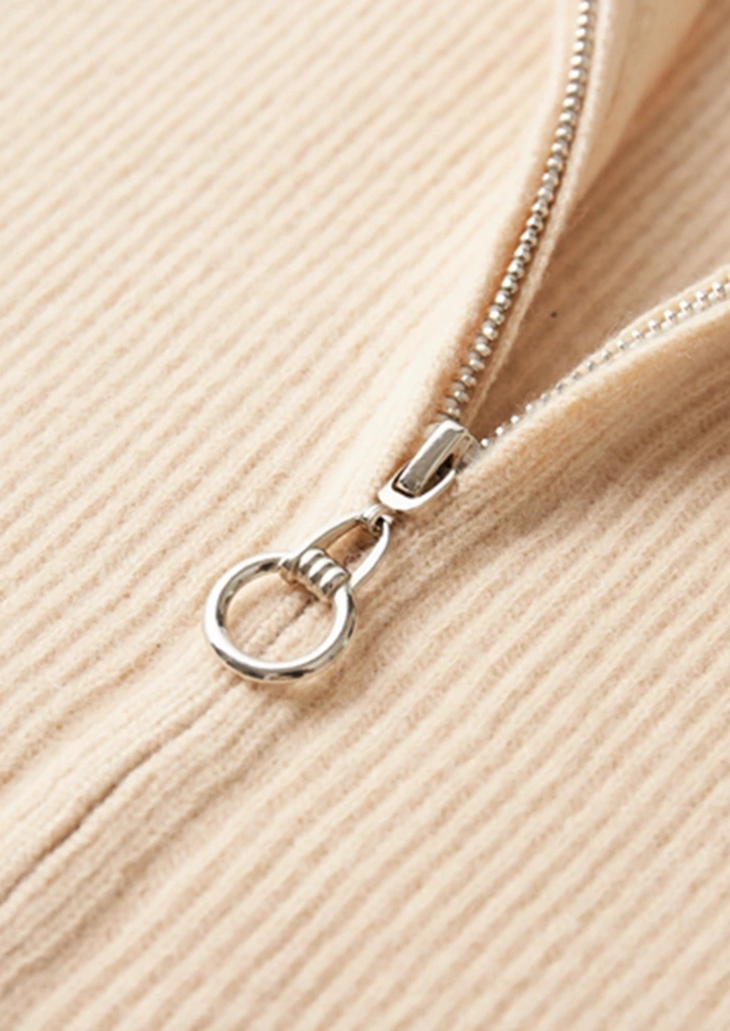 Pure Extra-Fine Merino Wool Ribbed Zip Cardigan | Vallentty