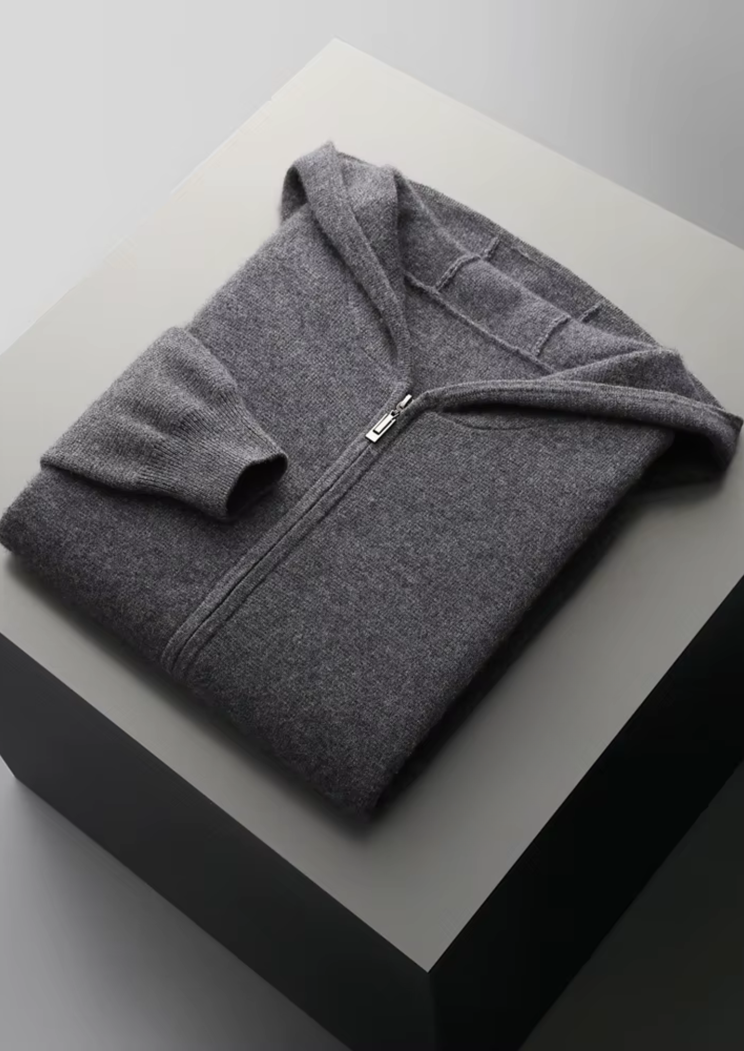 Pure Extra-Fine Merino Wool Dark Gray Arvo Set | Vallentty