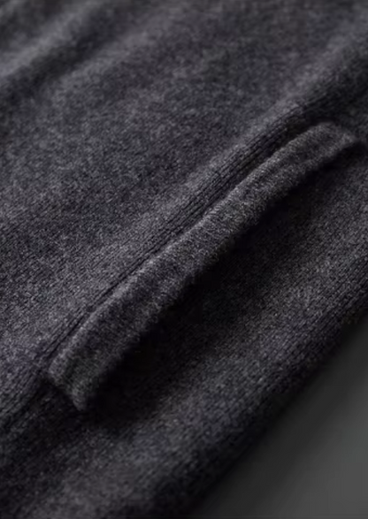 Pure Extra-Fine Merino Wool Ribbed Polo Cardigan | Vallentty