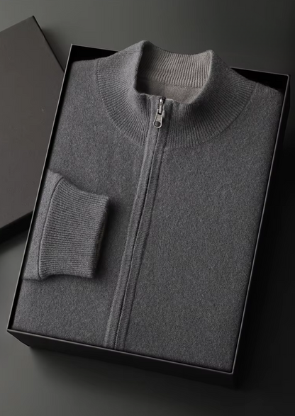 Pure Extra-Fine Merino Wool Zip Cardigan | Vallentty