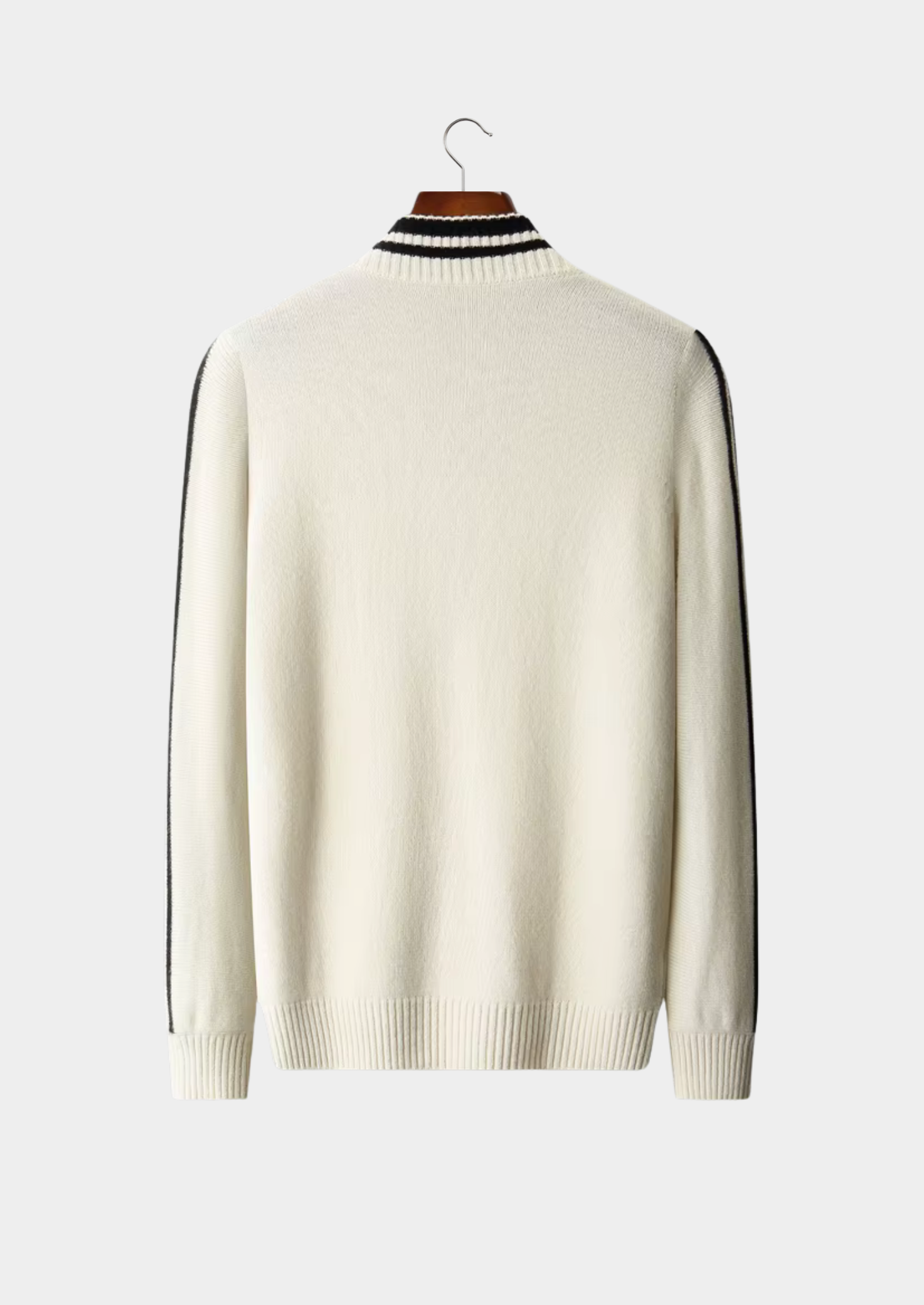 Pure Extra-Fine Merino Wool Two Tone Zip Cardigan | Vallentty