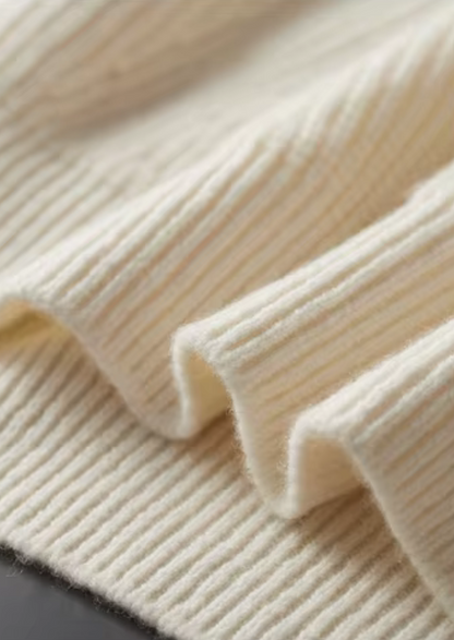 Pure Extra-Fine Merino Wool Ribbed Half-Zip | Vallentty