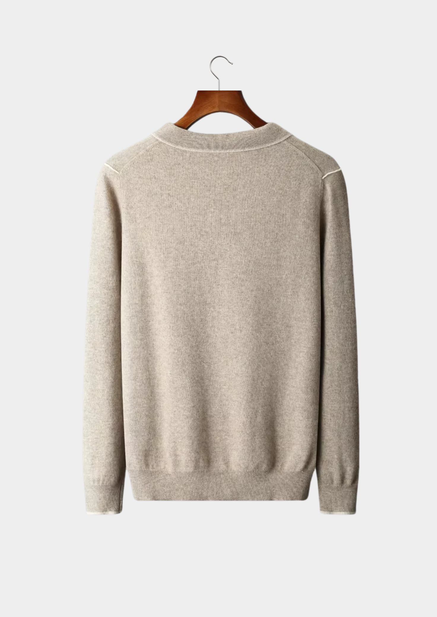Premium Cashmere Two Tone Button Polo | Vallentty