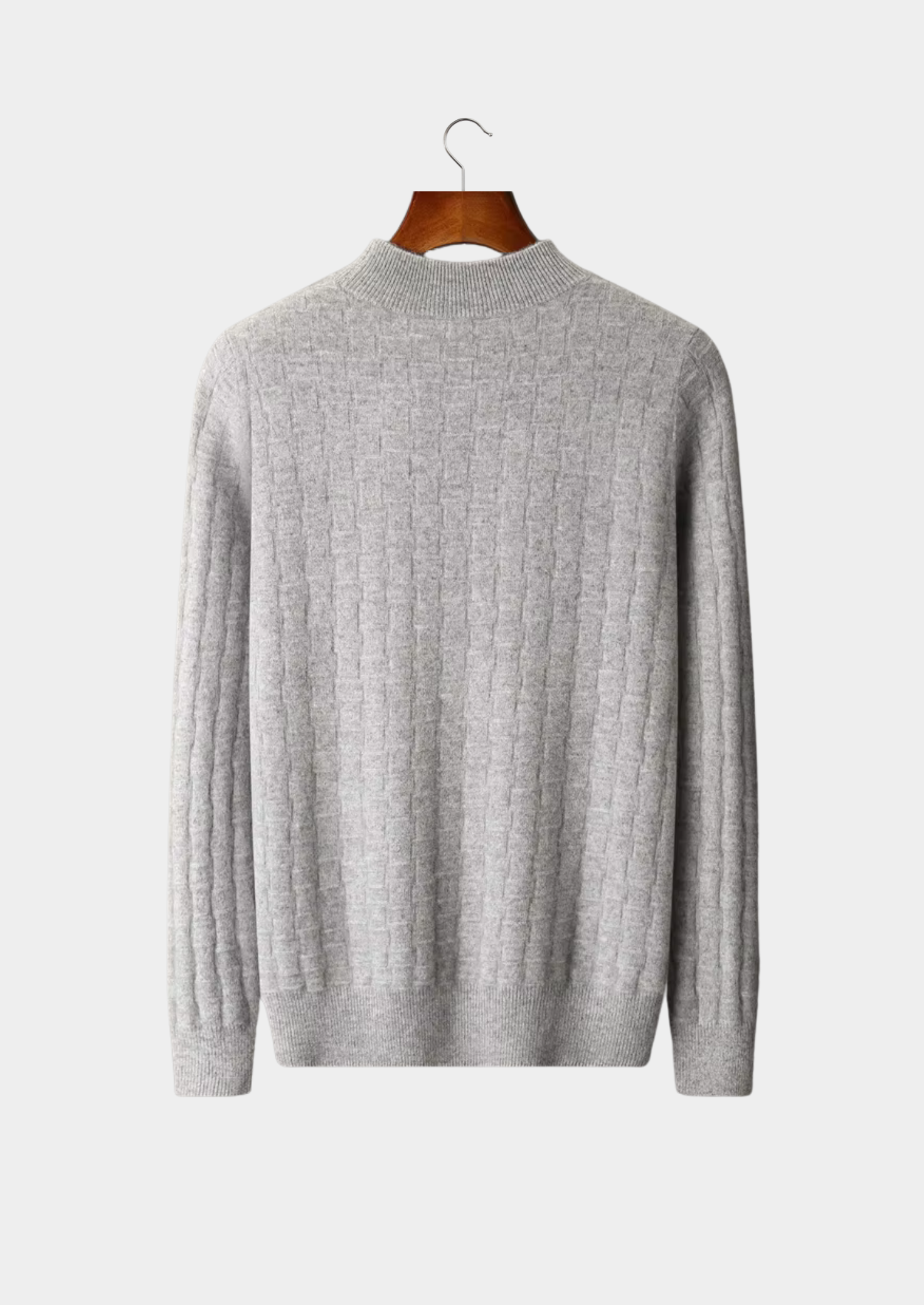 Pure Extra-Fine Merino Wool Textured Mockneck | Vallentty