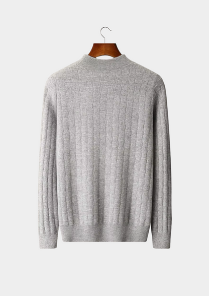 Pure Extra-Fine Merino Wool Textured Mockneck | Vallentty